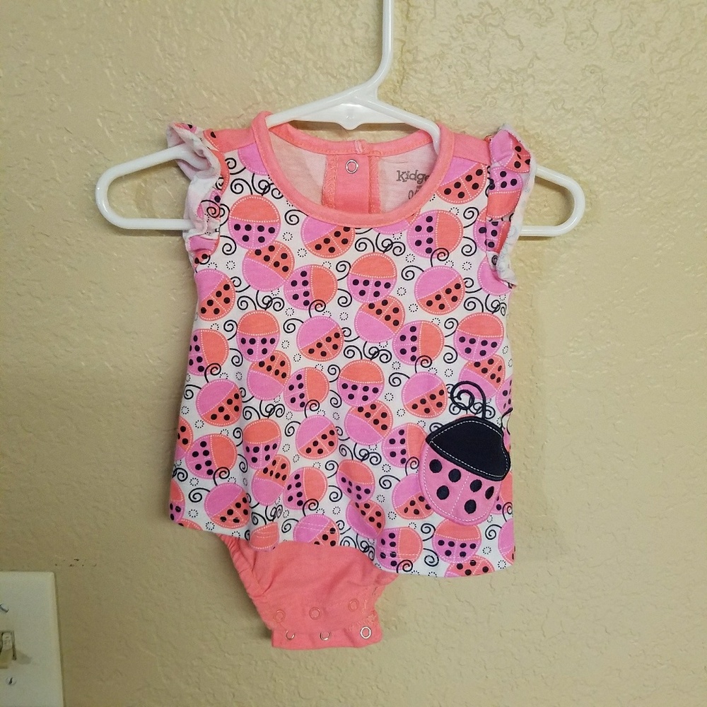 Kidgets Pink/Orange Ladybug Onesie